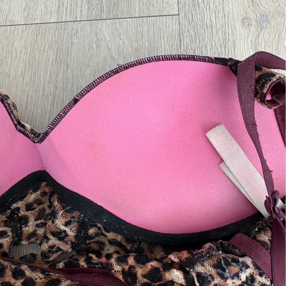 PINK Victorias Secrets Lace Bralette Small Chettah Animal Print Black Brown - Picture 6 of 11